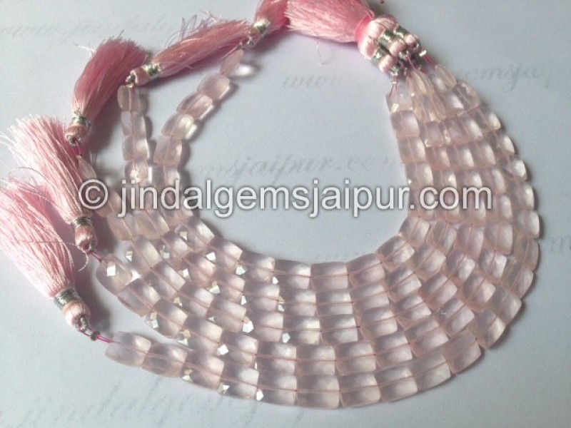 Rose Quartz Faceted Chicklet Shape Beads